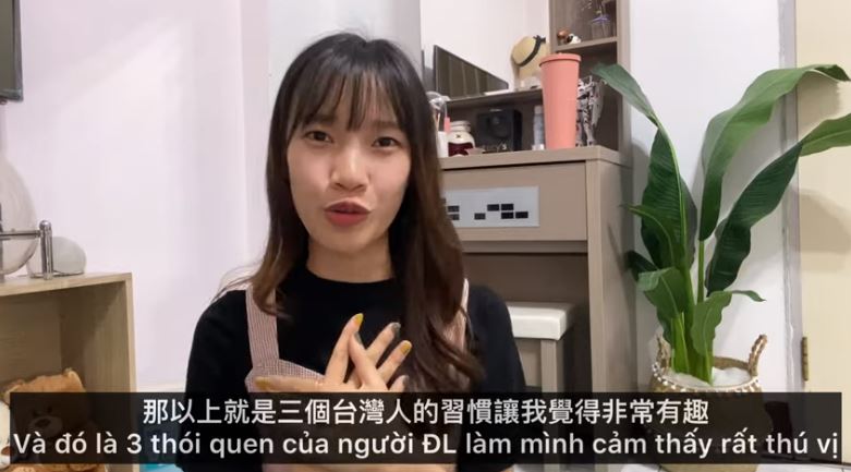 Trong một video với chủ đề “Những thói quen của người Đài Loan”, nữ Youtuber người Việt Nam Dương Dương đã chia sẻ về những thói quen đặc biệt trong cuộc sống hàng ngày của người Đài Loan. (Nguồn ảnh: kênh YouTube “Xiao Yang”)